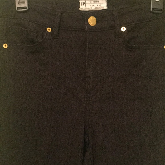 Free People brocade texture black Jean - Picture 2 of 4